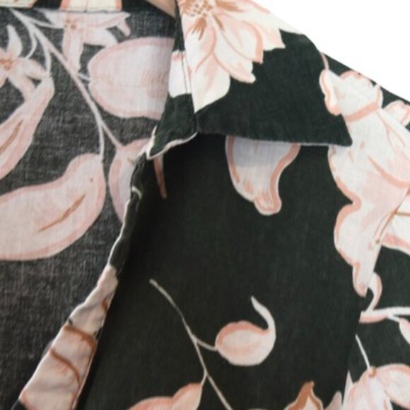 MNG Mango Linen Blend Wrap Dress M Floral Romantic Resortwear - Picture 6 of 10